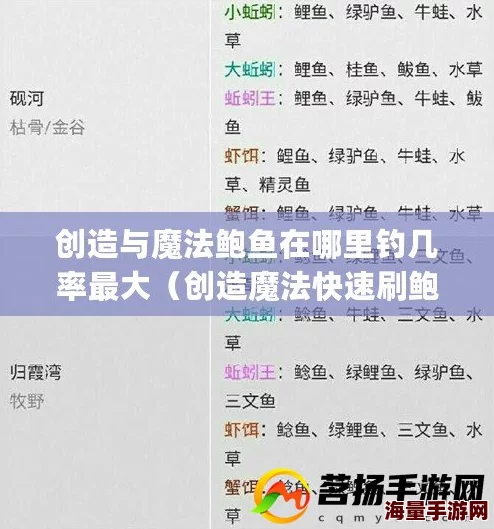 创造与魔法游戏攻略：详解鲍鱼获取方法及上古鳄鱼&黑马必备饲料制作